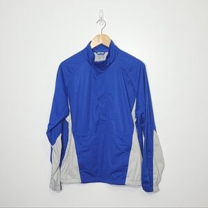 LEVELWEAR Mens' Blue Light Grey Lightweight Adjustable Waist Pocket Windbreaker